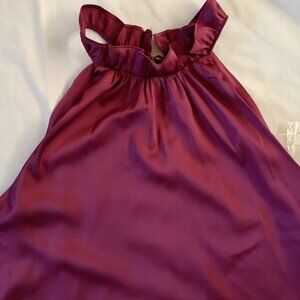 Women's WhiteHouseBlackMarket new ruffled halter top, size 10, violet.